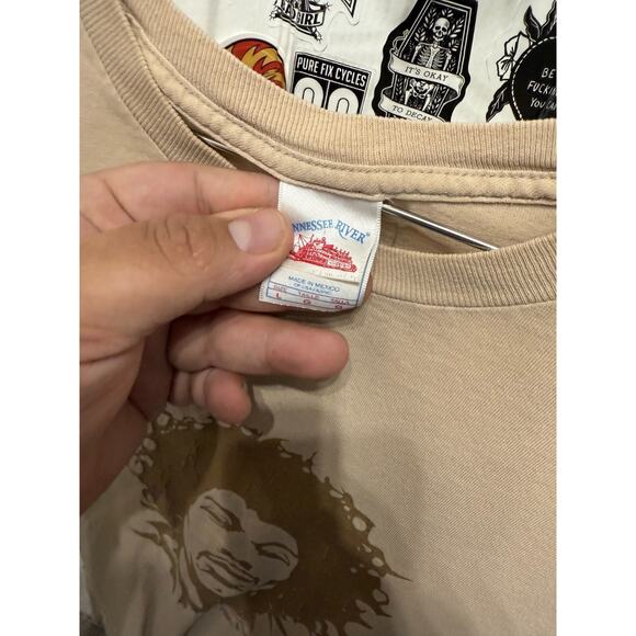 00's Jimi Hendrix T Shirt Big Face Print Size Large - Picture 2 of 2